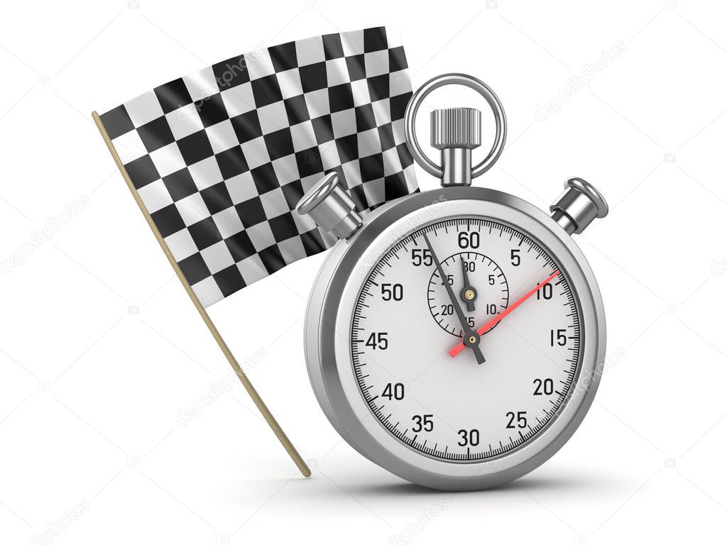 Checkered Flag and Stopwatch