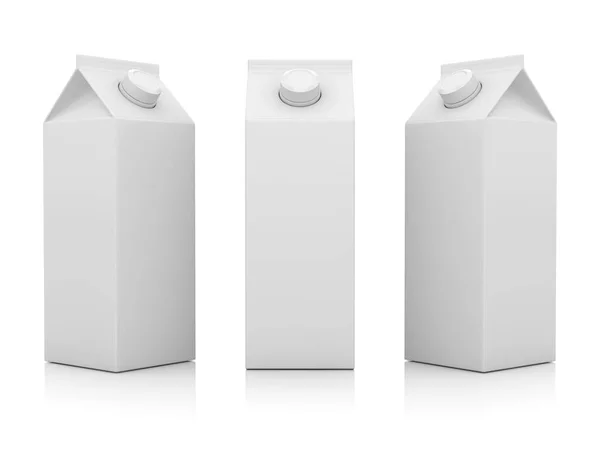 Blank Milk Container Rendered Computer Generated Image Isolated White — Stock Photo, Image