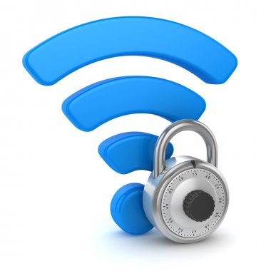 WiFi sembolü ve kilit