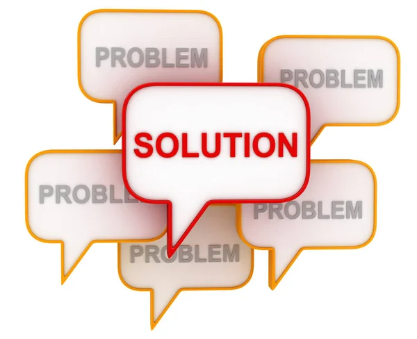 Speech Bubble - Problem and Solution — Stock Photo, Image