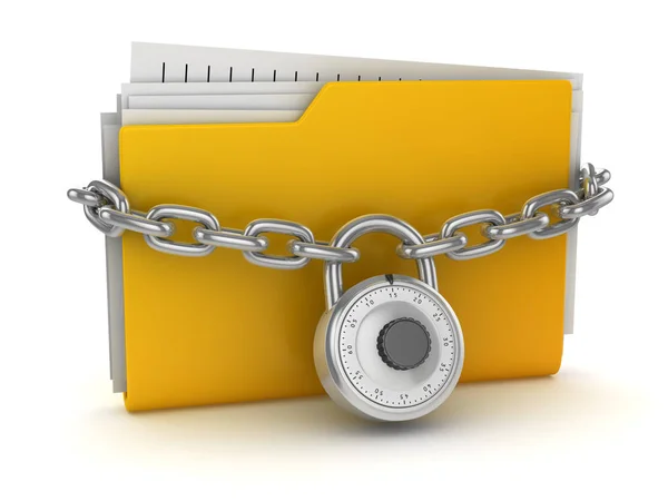Locked Yellow Folder — Stock Photo, Image