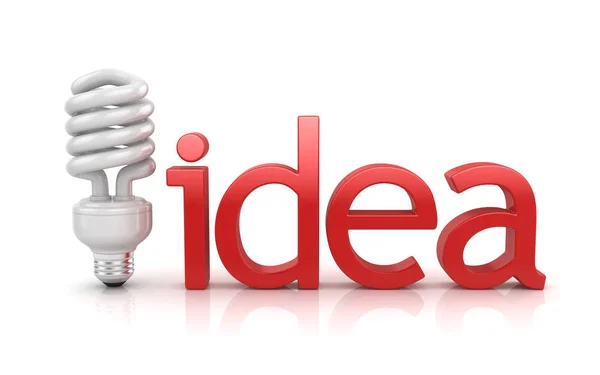 Idea Texto con Lámpara — Foto de Stock