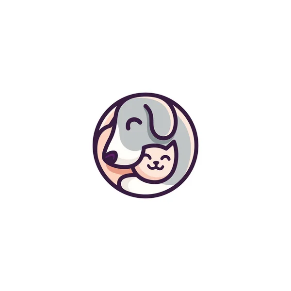 Logo de gato y perro — Vector de stock