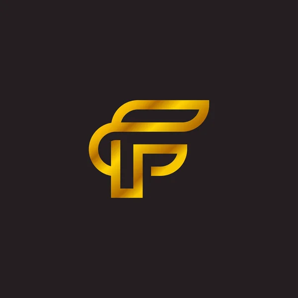 F Line Art Logo — 스톡 벡터