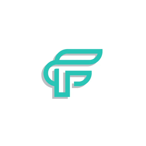 F Line Art logó — Stock Vector