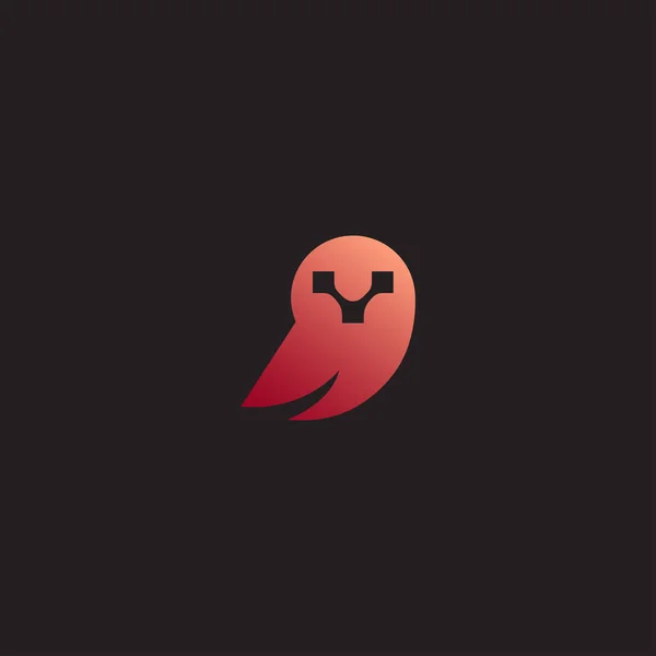 Flat Owl Mysterious — 스톡 벡터