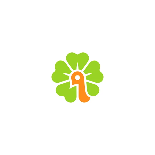 Blomma fågel ikon logotyp — Stock vektor