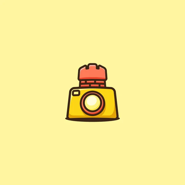 Creative Kingdom Photo - Castle Camera Logo — 스톡 벡터