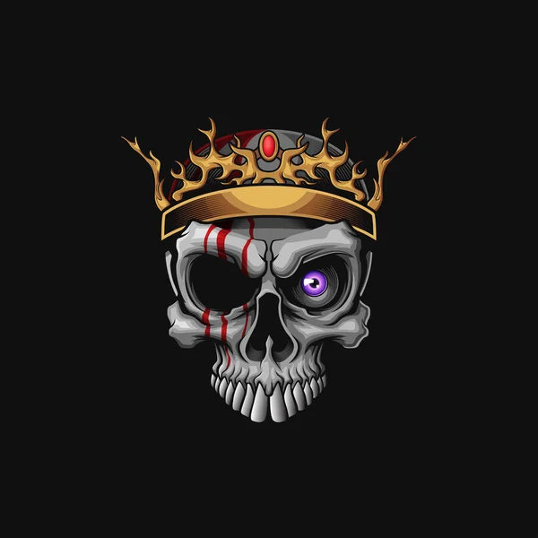 Cráneo de monstruo rey — Vector de stock