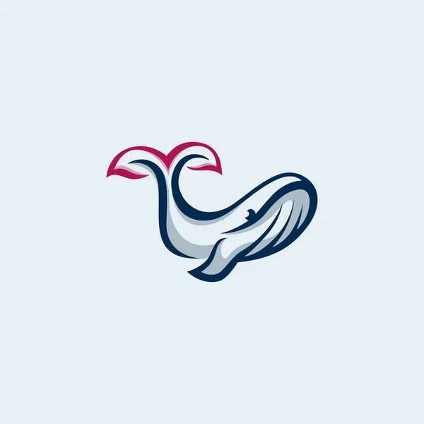 Yaprak Kuyruğu Balina Logosu — Stok Vektör