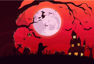 Mutlu Cadılar Bayramı vektör arkaplanı