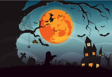 Mutlu Cadılar Bayramı vektör arkaplanı