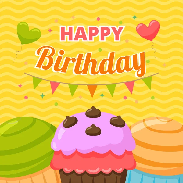 Happy Birthday Cake — Stock Vector