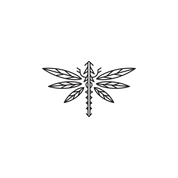 Línea de arte libélula — Archivo Imágenes Vectoriales