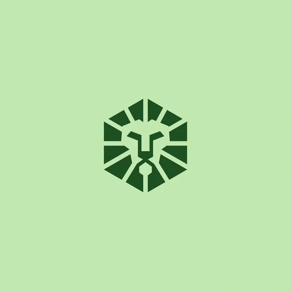 Abstract Lion Hexagon Symbool — Stockvector