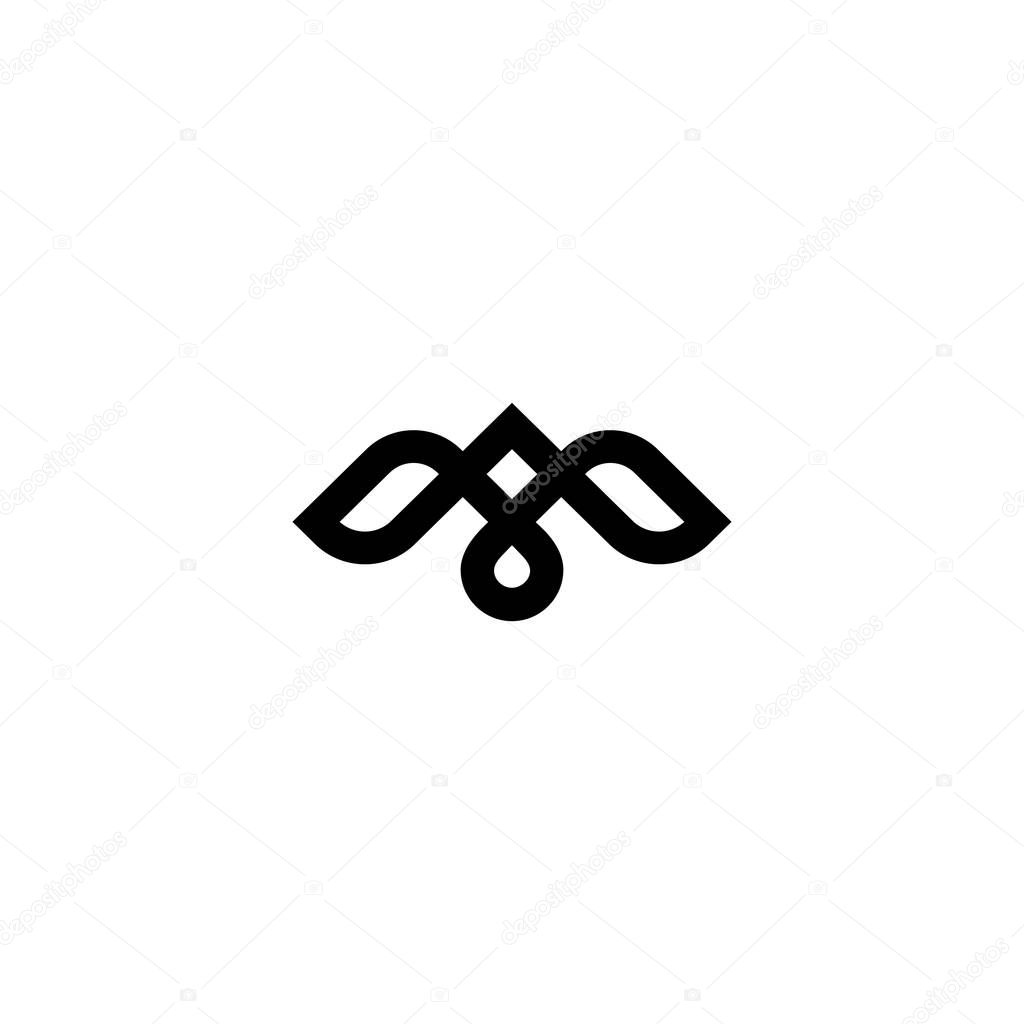 Creative line art flying bird for logo - icon