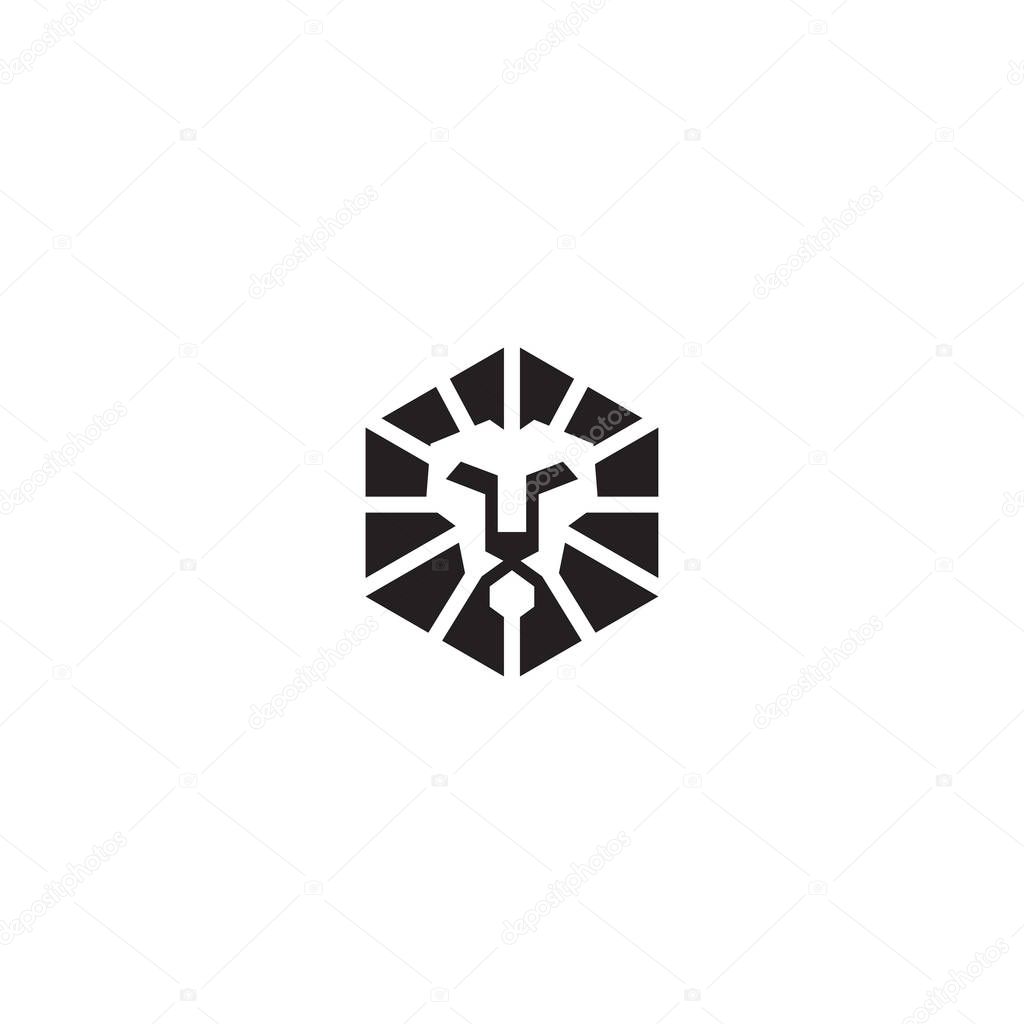 Abstract Lion Hexagon Symbol