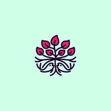 Kök balıklı soyut bitki