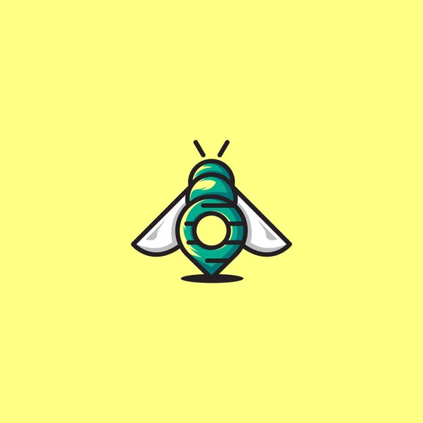 Pin Bee App Icon — 스톡 벡터