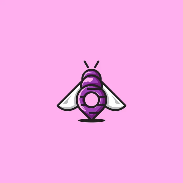 Pin Bee App Icon — 스톡 벡터