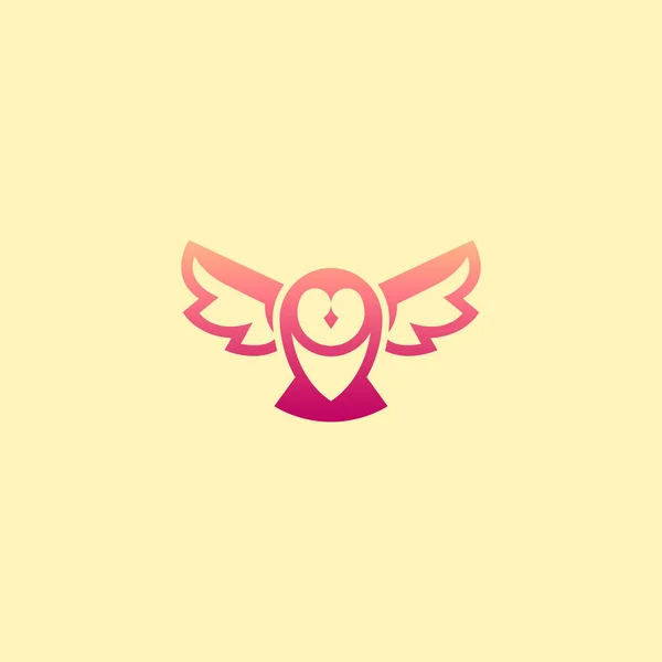 Creative Pin Owl Логотип - Піктограма — стоковий вектор
