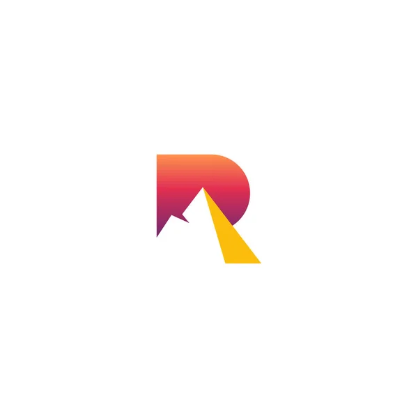 Logotipo de R com forma de montanha de rocha — Vetor de Stock