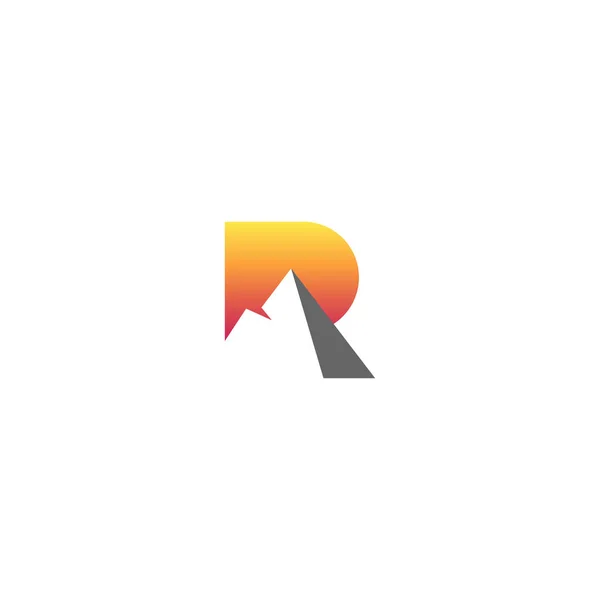 Logotipo de R com forma de montanha de rocha —  Vetores de Stock