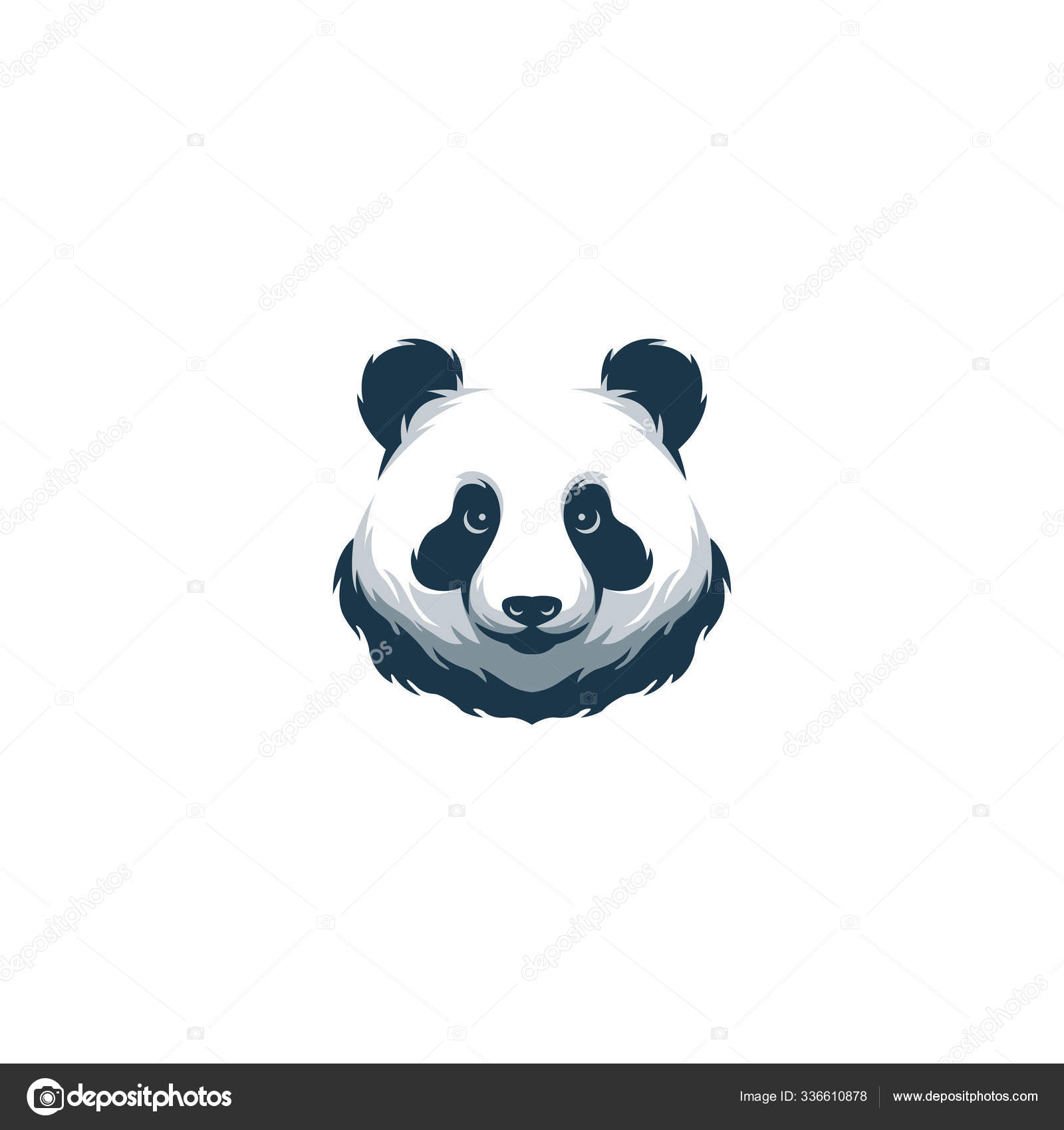 Silhueta de panda em estilo simples e plano