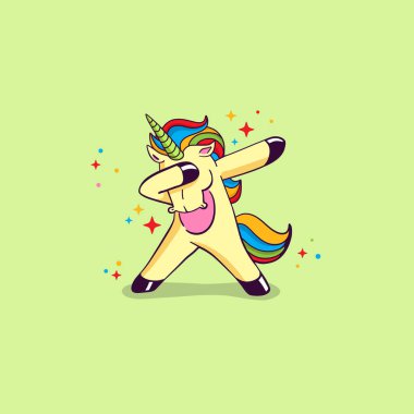 Gökkuşağı rengi ve göz kırpan tek boynuzlu at stili