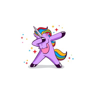 Gökkuşağı rengi ve göz kırpan tek boynuzlu at stili