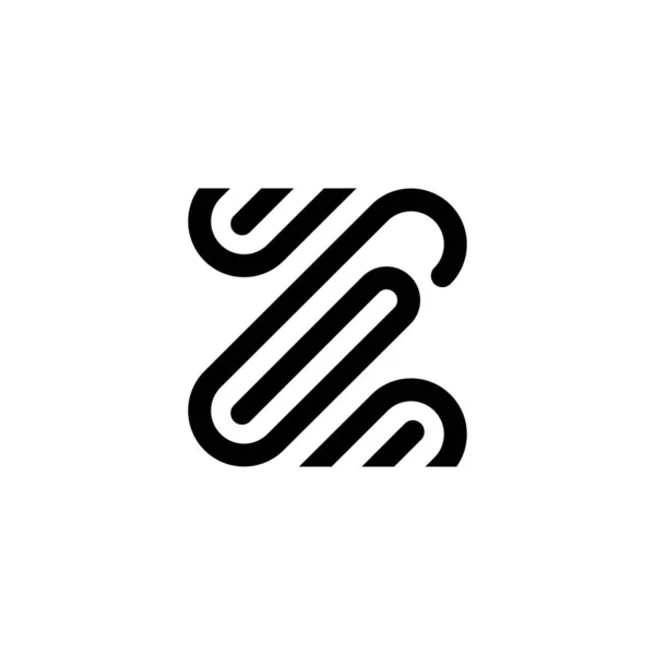 Kreativ Z-logotyp med pappersklämma stil — Stock vektor