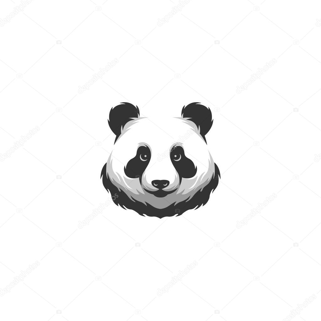 Funny Panda with silhouette style