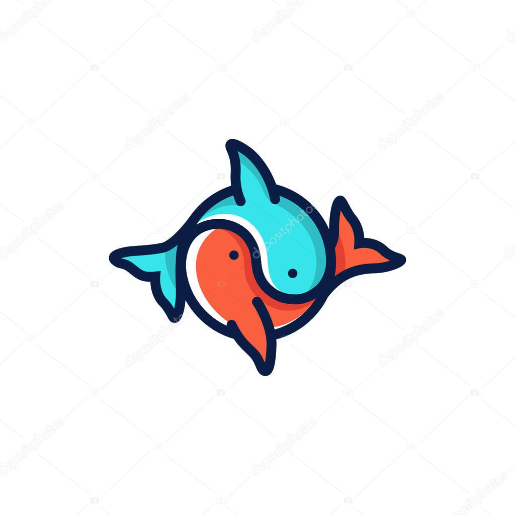 Funny Yin Yang Dolphin