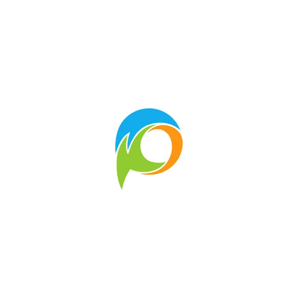 Marka veya kimlik için yaratıcı P logo vektörü — Stok Vektör