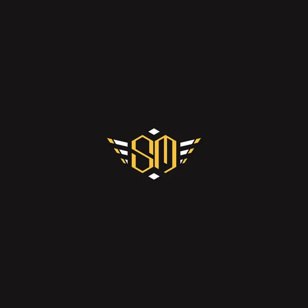Sm kezdeti logó geometriai stílussal a márka vagy identitás számára — Stock Vector