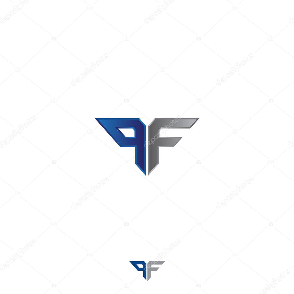 Symbol of the PF letter vector for logo identity