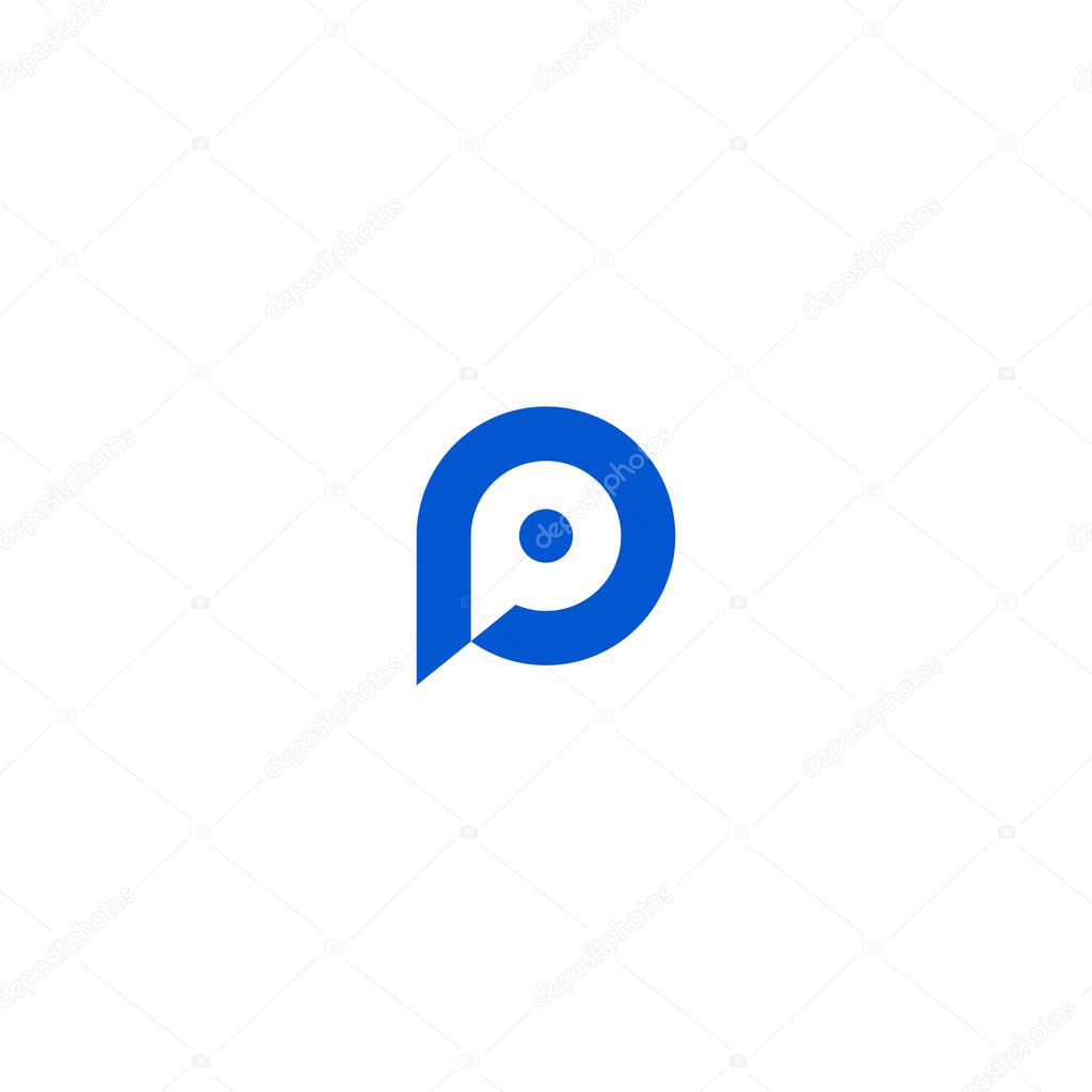 Symbol of the P letter vector monogram