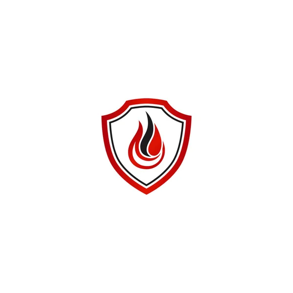 Shield fire logo vector for brand or identity — Stock Vector