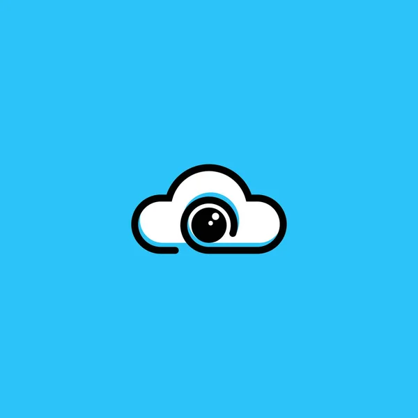 Logo Icono Plano Simple Para Nube Fotos — Vector de stock