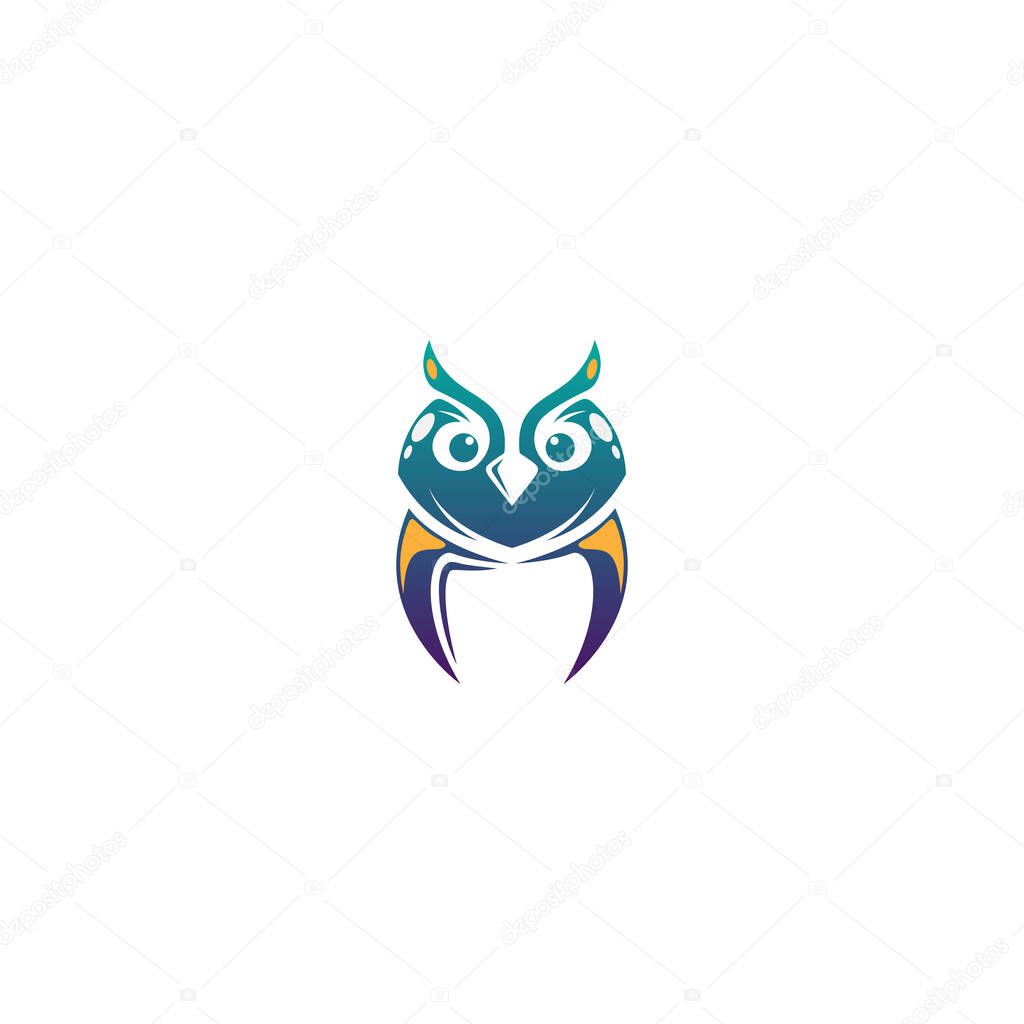 Creative owl logo with silhouette style