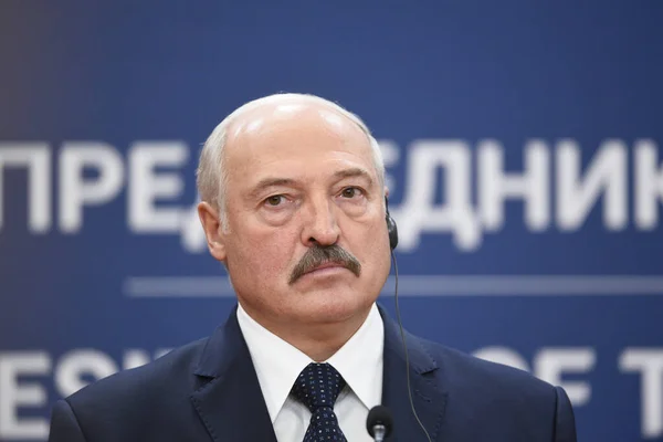 Belgrade Serbia Diciembre 2019 Aleksandar Lukashenko Presidente Bielorrusia Conferencia Prensa — Foto de Stock