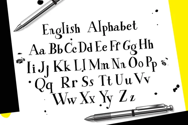 Caratteri di script vettoriale calligrafico . — Vettoriale Stock