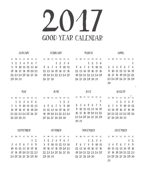 Календарь на Новый 2017 год . — стоковый вектор