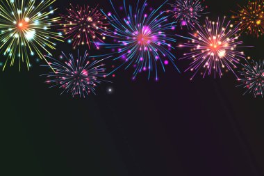 Renkli Fireworks vektör