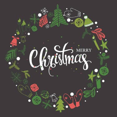 Christmas illüstrasyon, yazı