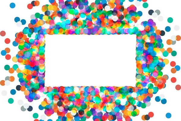 Rectangular frame with confetti — Stock Vector