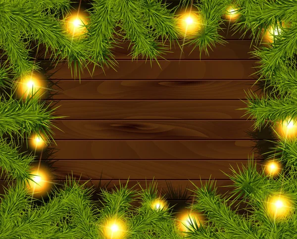 Frame van gedetailleerde kerstboom takken — Stockvector