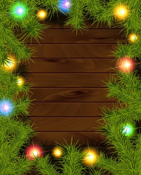 Quadro de galhos de árvore de Natal detalhados — Vetor de Stock
