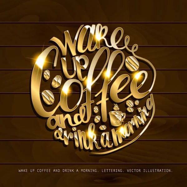 Coffe e trabalho lettering.J —  Vetores de Stock