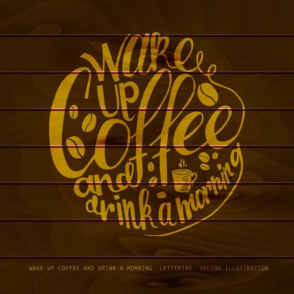 Café et lettrage de travail . — Image vectorielle